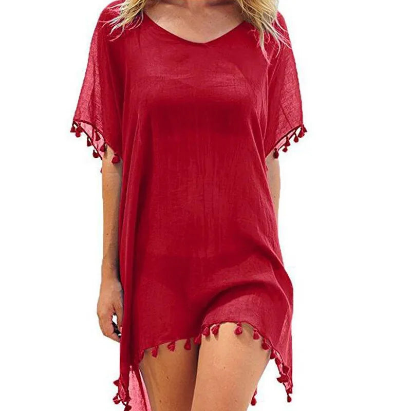 Women Beach Cover Up Lace Hollow Crochet Swimsuit Beach Dress Women 2021 Summer Cover-Ups Bathing Suit Ladies Beach Wear Tunic