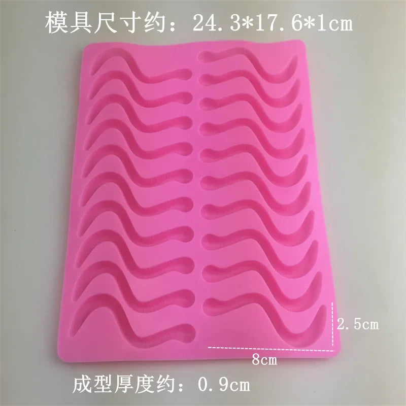 20 Holes DIY Silicone Gummy Snake Worms Chocolate Mold Sugar Candy Jelly Molds Ice Tube Tray Mold Cake Decorating Tools