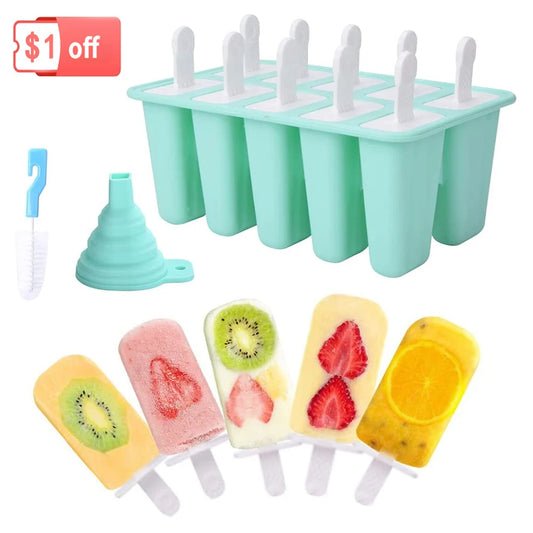 Silicone Ice Cream Popsicle Mold with Handle Ice Cream Mold Summer Children's Ice Cream Maker Ice Cube Tray Mold