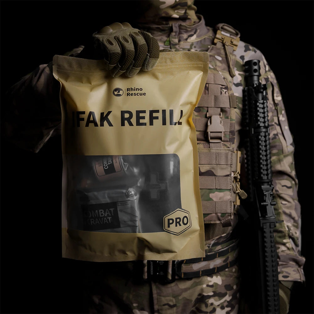 Rhino Rescue Trauma Kit, Combat Survival Gear Medical Kit, Tactical for Emergency First Aid, IFAK Refill Supplies