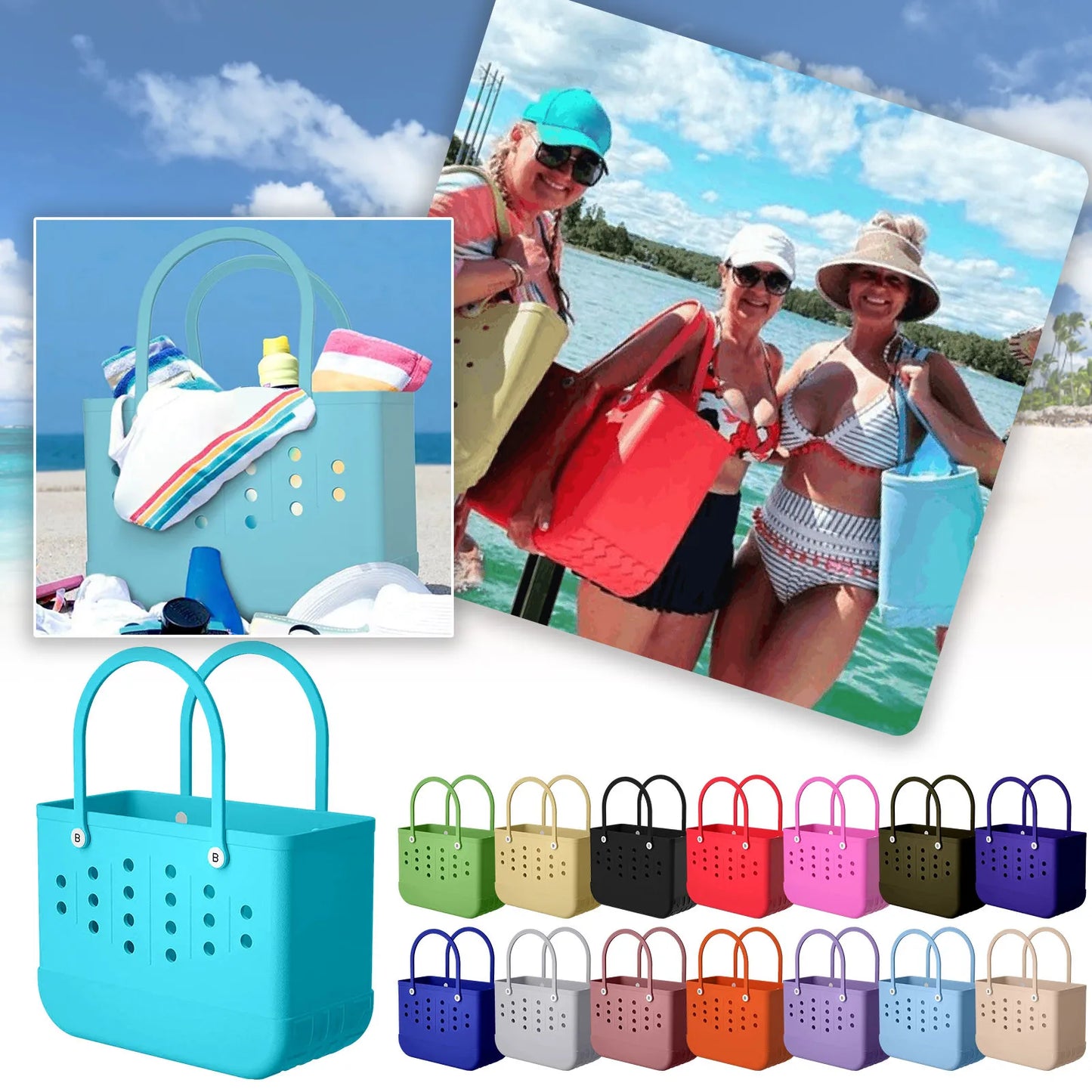 Waterproof Rubber Beach Bag/Tote Bag/Pool Bag