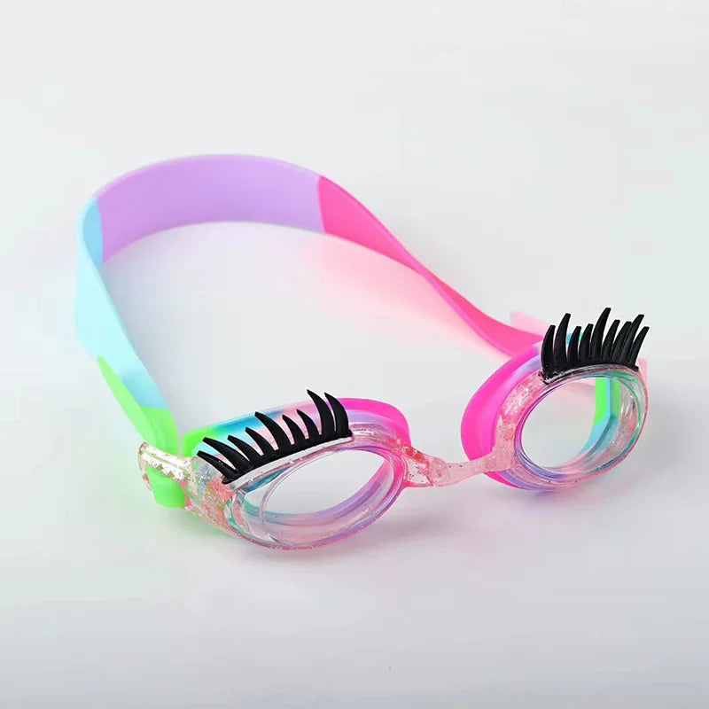 Eyelash Children Cartoon Swimming Goggles Silica Gel Mermaid Waterproof anti-fog Mirror Hd Swimming Goggles