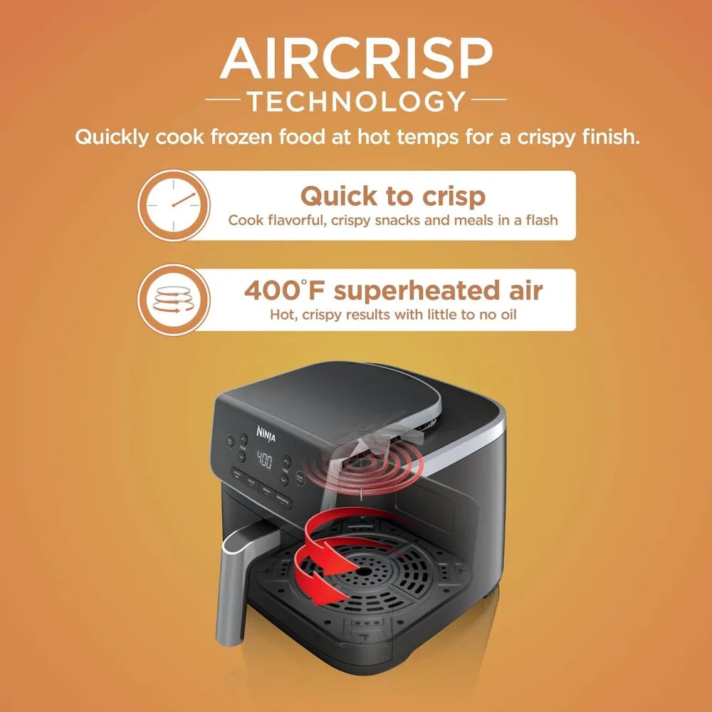 Air Fryer Pro 4-in-1 with 5 QT Capacity, Air Fry, Roast, Reheat, Dehydrate, Air Crisp Technology with 400F for hot