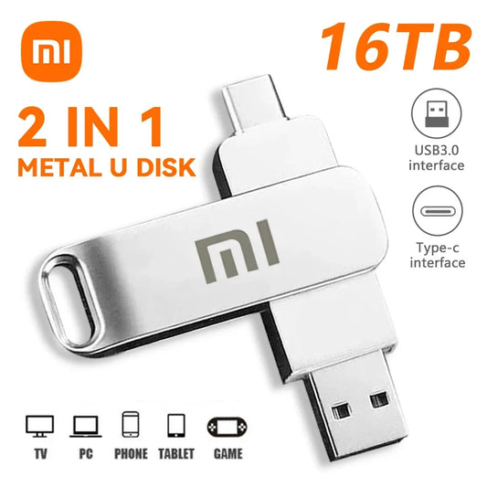 16TB USB 3.0 Pen Drive 8TB 4TB High Speed Transfer Metal SSD