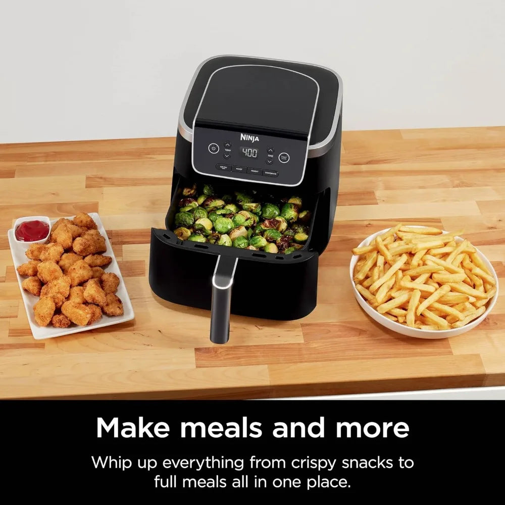 Air Fryer Pro 4-in-1 with 5 QT Capacity, Air Fry, Roast, Reheat, Dehydrate, Air Crisp Technology with 400F for hot