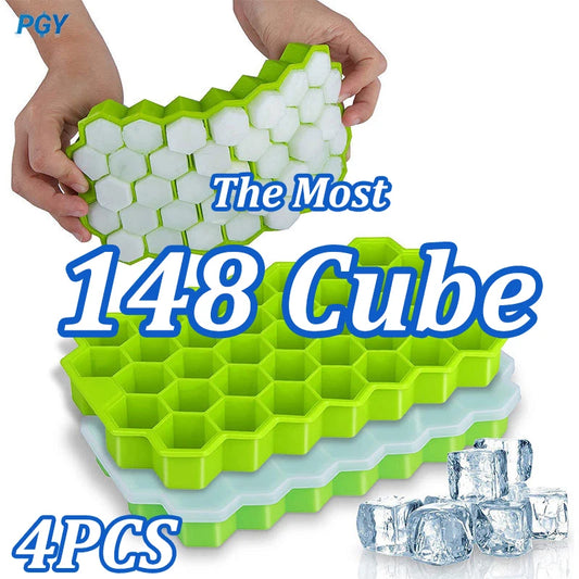 Silicone Ice Cube Mold 148 Cube Large-capacity Ice Trays Food Grade Ice Maker BPA Free Reusable Ice Maker with Lids