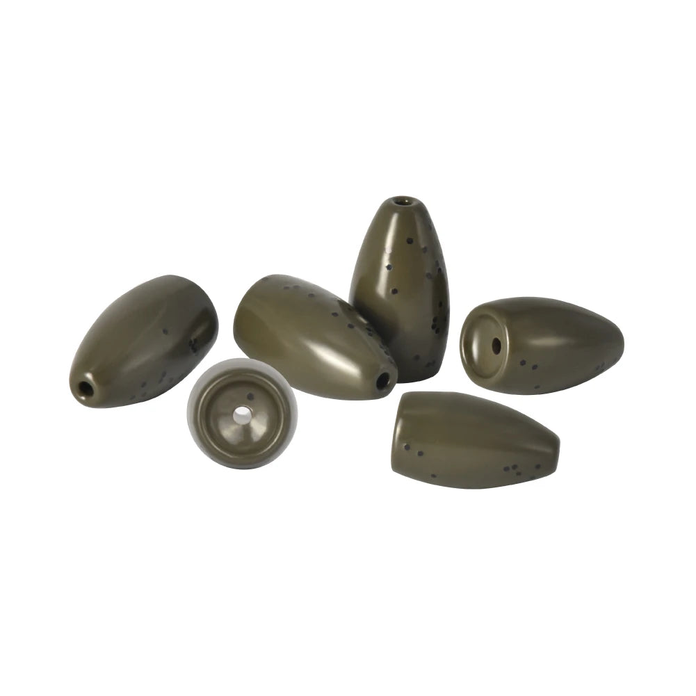 Tungsten Fishing Weights, 1/16 OZ - 2 OZ Bass, Trout Soft Lure Accessories, Bullet Shaped Weights, Green Pumpkin